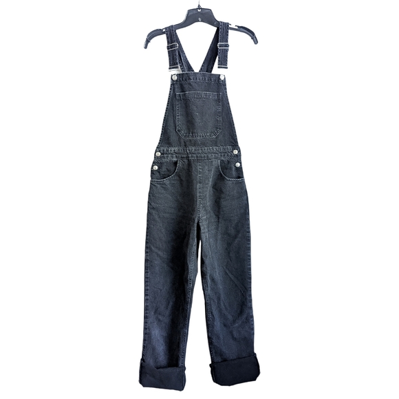 ASOS DESIGN Denim '90's' Straight Leg Washed Black Jumpsuit Overalls Size 4 - Picture 5 of 10